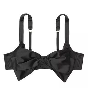Victoria’s Secret‎ NEW Dream Angels Bow Push-up Bra Black Satin Unpadded- 32D